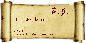 Pilz Jolán névjegykártya